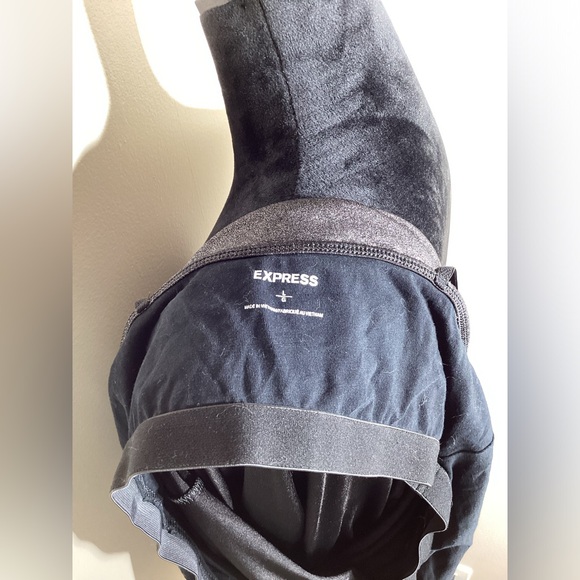 Express Silver Glitter and Black Tank Top with Built In Bra Size Large - Picture 4 of 7